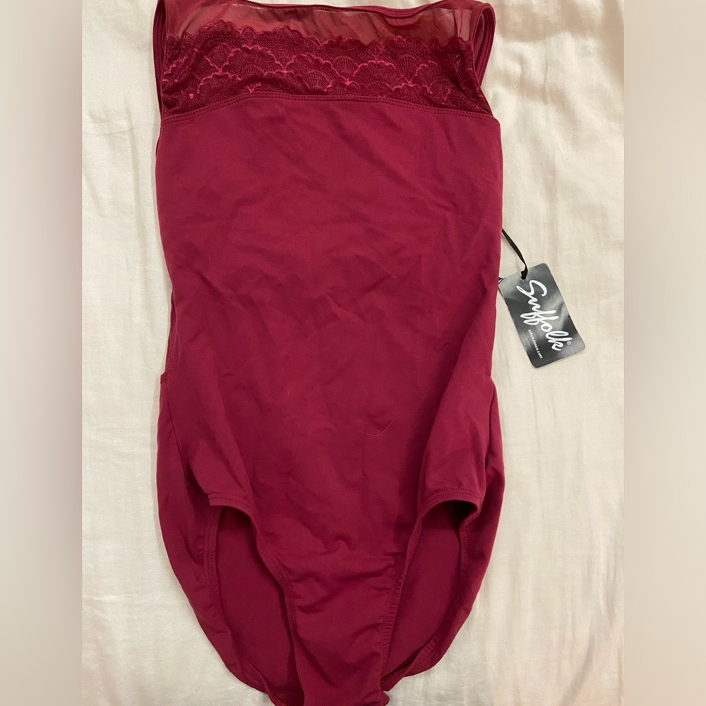 SUFFOLK LACE NECK TANK LEOTARD